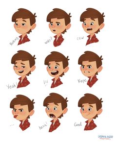 an animation character's face expressions