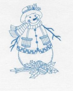 a drawing of a snowman with a hat and scarf