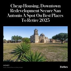 the front cover of a book with an image of a building in the background and text that reads cheap housing downtown development secure san antonio