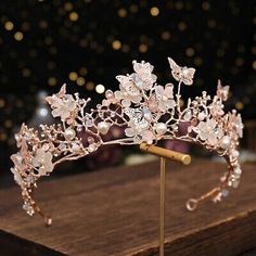 Butterfly Hairband, Crown And Tiara, Hairband Wedding, Crown Bride, Butterfly Crown, Rose Gold Crown, Floral Tiara, Rose Gold Butterfly, Tiara Headpieces