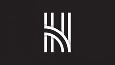 the letter h is made up of white lines on a black background, and it appears to be overlapping