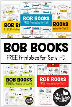 bob books free printables for sets 1 - 5