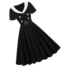 Swing Dance Pin Up Dress. Fit And Flare. 95% Cotton And 5% Polyester. Special Order Delivery 7-21 Days Tags: Pinup Plus Size 50s 1950s Retro Classic Black A-line Vintage Dress, Classic Knee-length Dress For Vintage Fashion, Black Retro Dress With Short Sleeves, Black Vintage Summer Dress For Formal Occasions, Black Vintage Dress For Summer Formal, Classic A-line Dress For Vintage Fashion, Black Vintage Dress For Formal Summer Events, Classic Black Short Sleeve Vintage Dress, Black Short Sleeve Dress For Vintage Fashion