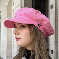 Our CRAGGI Pink washed denim Baker Boy cap is made from a cool cotton canvas fabric and features a matching lining inside to prevent any scratching. This hat is a perfect fashion accessory for a day around town,holidays,Festivals,concerts and nights out with friends.  The washed denim fabric gives the cap a slight sun kissed faded appearance. One Size - 55cm-60cm with an elasticated back for a perfect fit. The Peak protects the eyes and face from the sun and rain.  100% Cotton soft and durable o Casual Flat Cap For Summer, Casual Summer Flat Cap, Trendy Solid Color Baseball Cap For Spring, Trendy Spring Baseball Cap, Adjustable Cotton Casual Beret, Casual Cotton Flat Cap Beret, Casual Cotton Beret Flat Cap, Spring Casual Flat Cap Beret, Casual Spring Beret Flat Cap