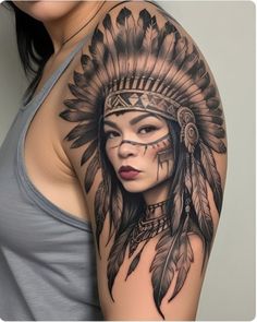 Native American Tattoo Art, Coloured Rose Tattoo, Native Indian Tattoos, Indian Girl Tattoos, Indian Tattoo, Pink Glam