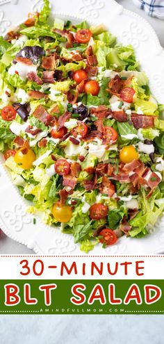 This simple summer salad is a spin on a classic sandwich! It will be the star of your Labor Day party food ideas. With an epic combo of ingredients brought together in a creamy ranch dressing, this easy BLT Salad recipe is a cookout side dish everyone will love! Bacon Lettuce Tomato Salad, Blt Salad Recipe, Turkey Blt, Lettuce Recipes, Bacon Lettuce Tomato, Blt Salad, Creamy Ranch Dressing