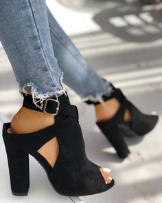 Shoes, Pumps & Heels, Chunky $46.99 - Boutiquefeel Shoes Pumps Heels, Heeled Pumps, Online Shopping For Women, Shoes Pumps, Summer Sandals, Peep Toe Heels, Women's Footwear, My Shoes, Suede Heels