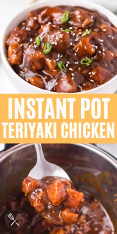 the instant pot teriyaki chicken recipe is ready to be eaten