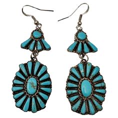 Sterling Silver .925 Turquoise Navajo by Leander Nez 1" x 3" Dangle Earrings THEORY OF GIVING: Silver has been important to mankind since before the Bible was written. It was used to appease kings, emperors, and conquerors. Silver was used to award outstanding athletes and important people. It was used to buy food, housing, education, animals and slaves. Silver was intertwined with every aspect of human endeavor. TO COMMEMORATE: A silver presentation piece is a tangible proof of an important eve Navajo Earrings, Important People, Sterling Jewelry, Oc Ideas, Human Emotions, Silver Gifts, The Bible, Silver 925, Jewelry Earrings Dangle