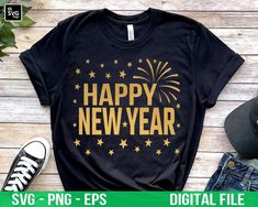 New Years Svg, Happy New Year Shirt, New Years Eve Shirt, New Year Svg, New Year Shirt, New Years Shirts, Holiday Svg, Happy New Year Png, Silhouette Studio Designer Edition