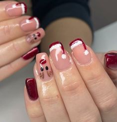 #BEAUTY, #RELATIONSHIPS #Fashion #Animals #Outfits #Winter Outfits #Animals Clear Nails With Christmas Designs, Reindeer And Snowflake Nails, Small Nails Christmas, Christmas Nail Designs Rudolph, Christmas Nails Rain Deer Simple, Christmas Nail Ideas Holiday French Tips, Christmas Nails Real Nails, Short Coffin Shape Nails Christmas, Short Nails Acrylic Christmas