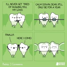 the comic strip shows how toothpaste is used to make teeth look like they are smiling