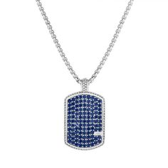 Sterling Silver With Rhodium Finish 40x23mm Long Rectangular Pendant With 5.2100ct 2mm Round Blue Sapphire+0.1000ct 1.7mm Round Blue Sapphire On Sterling Silver 22" With Rhodium Finish 2.2mm Polished Round Box Chain With Lobster Clasp Our New Maschio Dog Tag Necklace Features Blue Sapphires, Carefully Handset To Create A Stunning Shimmering Look. Made In Italy. Rcpgset2651-22 Trending Engagement Rings, Engagement Rings Bridal Sets, Black Sapphire, Mens Accessories Jewelry, Sterling Silver Mens, Sapphire Blue, Dog Tag, White Sapphire, Silver Man