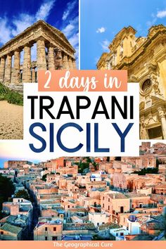 Pinterest pin for 2 Days In Trapani Sicily Itinerary Sicily Itinerary, Trapani Sicily, South Italy, Sicily Travel, Historic Landmarks, Medieval Village, Mediterranean Cruise