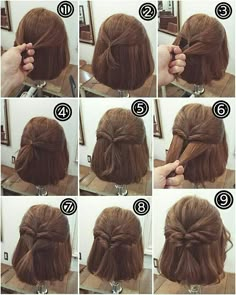 Coiffure pour les cheveux coupés au carré Hair Hoco, Hairdos For Short Hair, Easy Hairstyle, Short Hair Updo, Hoco Hair, Short Hair Styles Easy