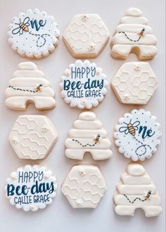 First bee day party cookies Baby Registry Essentials, Party Cookies, Themed Cookies, Pregnancy Essentials, Home Coffee Bar