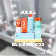 an advertisement for bubble soap and other products