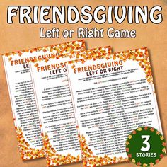 the front and back cover of friends giving left or right game