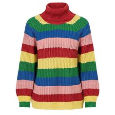 Rainbow Turtleneck, Dress Outfits Design, Roofing Colors, Oversized Pullover Sweaters, Oversized Striped Sweater, Fashion Png, Jean Skirts, Pull Oversize, Rainbow Sweater