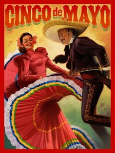 the cover to cinco de mayoo, with an image of a man and woman dancing