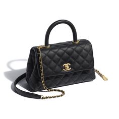 Description Size: 5.5 × 9.4 × 3.9 inches / 14 × 24 × 10 cm ; Grained Calfskin Leather Gold-Tone Metal Comes with dust bag and ation cards Black View, Purse Design, Chanel Outfit, Chanel Earrings, Bags Black, Vegan Bags, Chanel Vintage, Handbag Wallet, Wallet Accessories