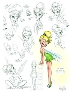 the character sheet for tinkerbell from disney's animated movie, tinkerbell