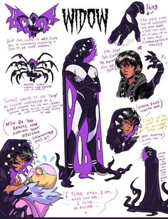 the concept art for widow from disney's animated movie