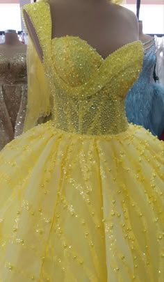 Yellow Gowns Elegant, Yellow Sweet 16, Beauty And The Beast Quince, Yellow Wedding Dress, Quincenera Dresses, Quinceñera Dresses