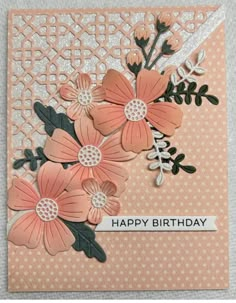 a birthday card with flowers on it