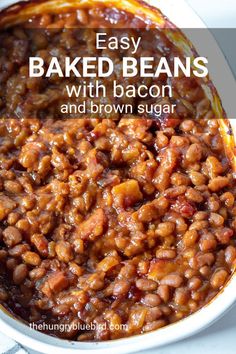 easy baked beans with bacon and brown sugar