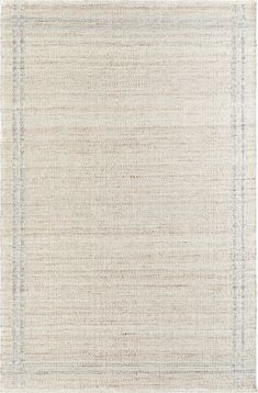 a beige rug with blue and white stripes