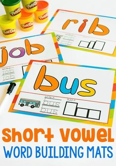 short and long word building mats for kids to practice sight words with their own name