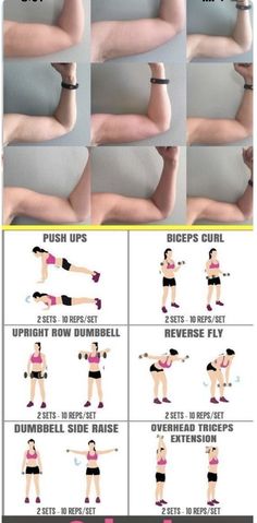 the instructions for how to do an arm curl with dumbbles and push ups