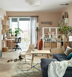 a living room filled with furniture and lots of bookshelves on top of it