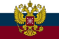 the russian flag with an eagle on it