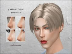 the male nose presets are shown in four different poses