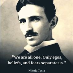 nikola tesla with quote about eggs