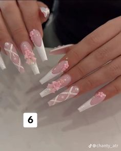 Birthday Nails Inspiration Extra, Birthday Nails With Charms, Nail Transformation, Quinceanera Nails, Instant Nails, Green Acrylic Nails, Gel Toe Nails, Long Nail Designs, Spring Nail Designs