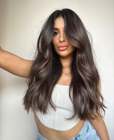 Brunette Tones, Curled Hair With Braid, Wedding Hair Colors, Black Hair Balayage, Brown Hair Inspo, Hair Color For Brunettes, Color For Brunettes