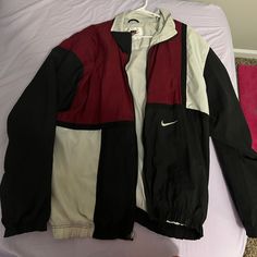 - Nike - Vintage (Rare) - Red, Black, White - Size Xl - Windbreaker - Brand New (W/O Tags) - Never Worn - Open To Bids And Offers:) Nike Hoodies Vintage, Wind Breaker Outfit Aesthetic, Red Black And White Room, Vintage Windbreaker Outfit, Red Black And White Outfit, Retro Nike Jacket, Nike Outfits Men, Nike Air Jacket, Nike Vintage Windbreaker