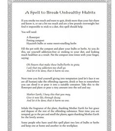 a poem written in english with the words spell to break onhealthy habitts