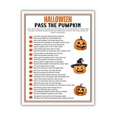 a printable halloween poem with pumpkins and witches on it's face, which reads