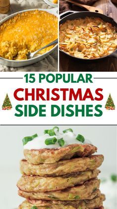 christmas side dishes with text overlay that reads 15 popular christmas side dishes on it