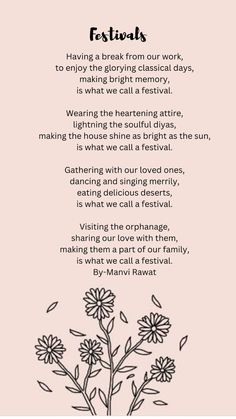 a poem written in black and white on a pink background with the words festions