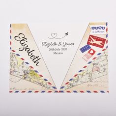 two envelopes with postage stamps on them