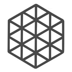 a black and white image of a cube with four sides, in the shape of a hexagon