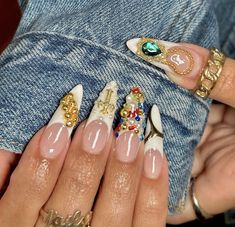 Chain Nails, Bday Nails, Hippie Nails, Pretty Gel Nails, Gem Nails