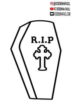 a black and white drawing of a grave with the word rip on it's side