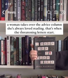 a woman takes over the advice column she's always loved reading, that's when the threatening letters start