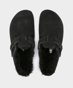 Boston Shearling, Birkenstock Boston Shearling, Black Birkenstock, Birkenstock Men, European Shoes, Black Clogs, Birkenstock Women, Open Fire, Boston Clog